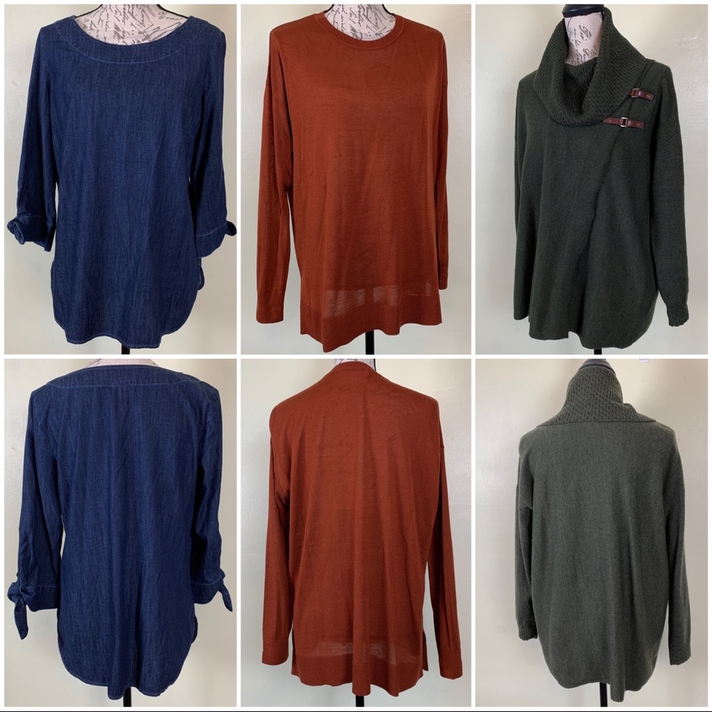 3 Long sleeve blouses casual shirts women’s small